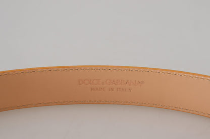 Dolce & Gabbana Beige Exotic Leather Gold Metal Buckle Belt Dolce & Gabbana