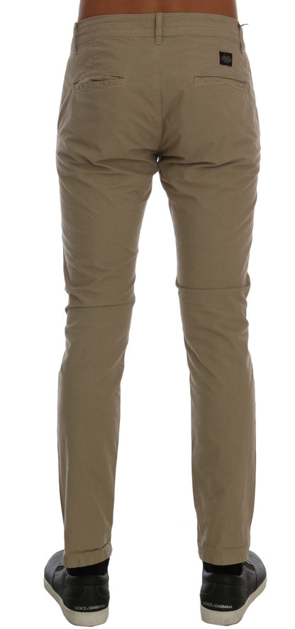 Daniele Alessandrini Beige Slim Fit Chinos for Sophisticated Style Daniele Alessandrini