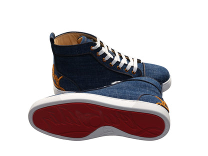 Christian Louboutin Fun Louis Flat Denim High Top Sneakers