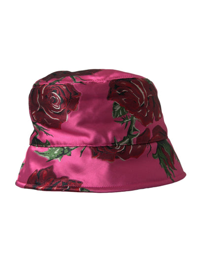 Dolce & Gabbana Pink Floral Cap Cotton Bucket Hat Men Dolce & Gabbana