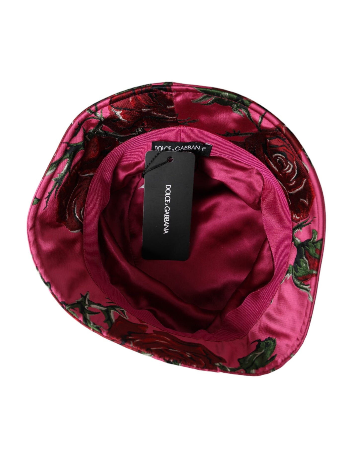 Dolce & Gabbana Pink Floral Cap Cotton Bucket Hat Men Dolce & Gabbana