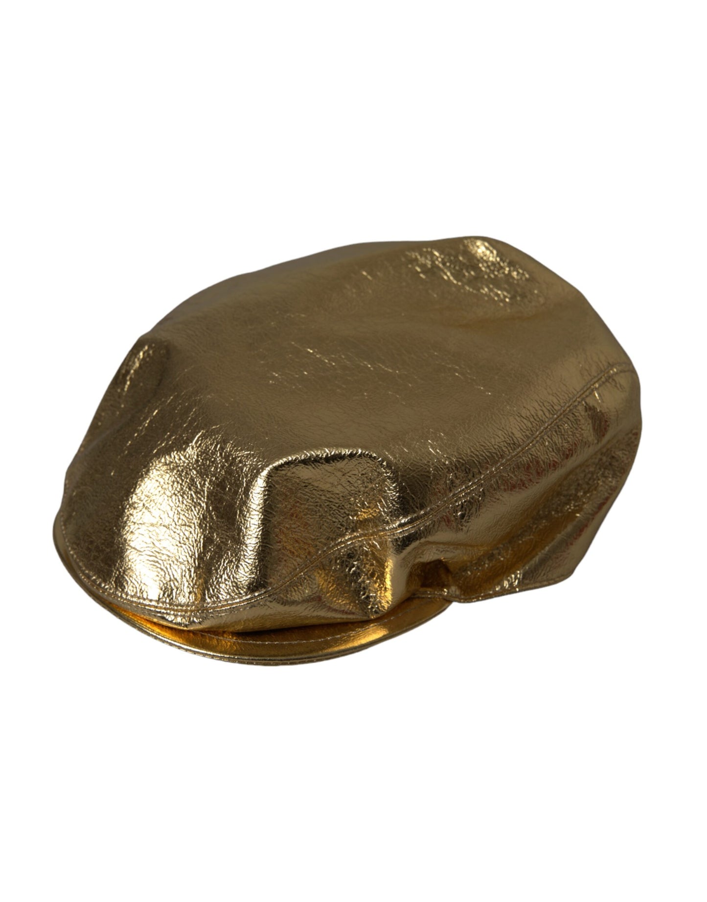 Dolce & Gabbana Metallic Gold Polyester Newsboy Hat Men Dolce & Gabbana