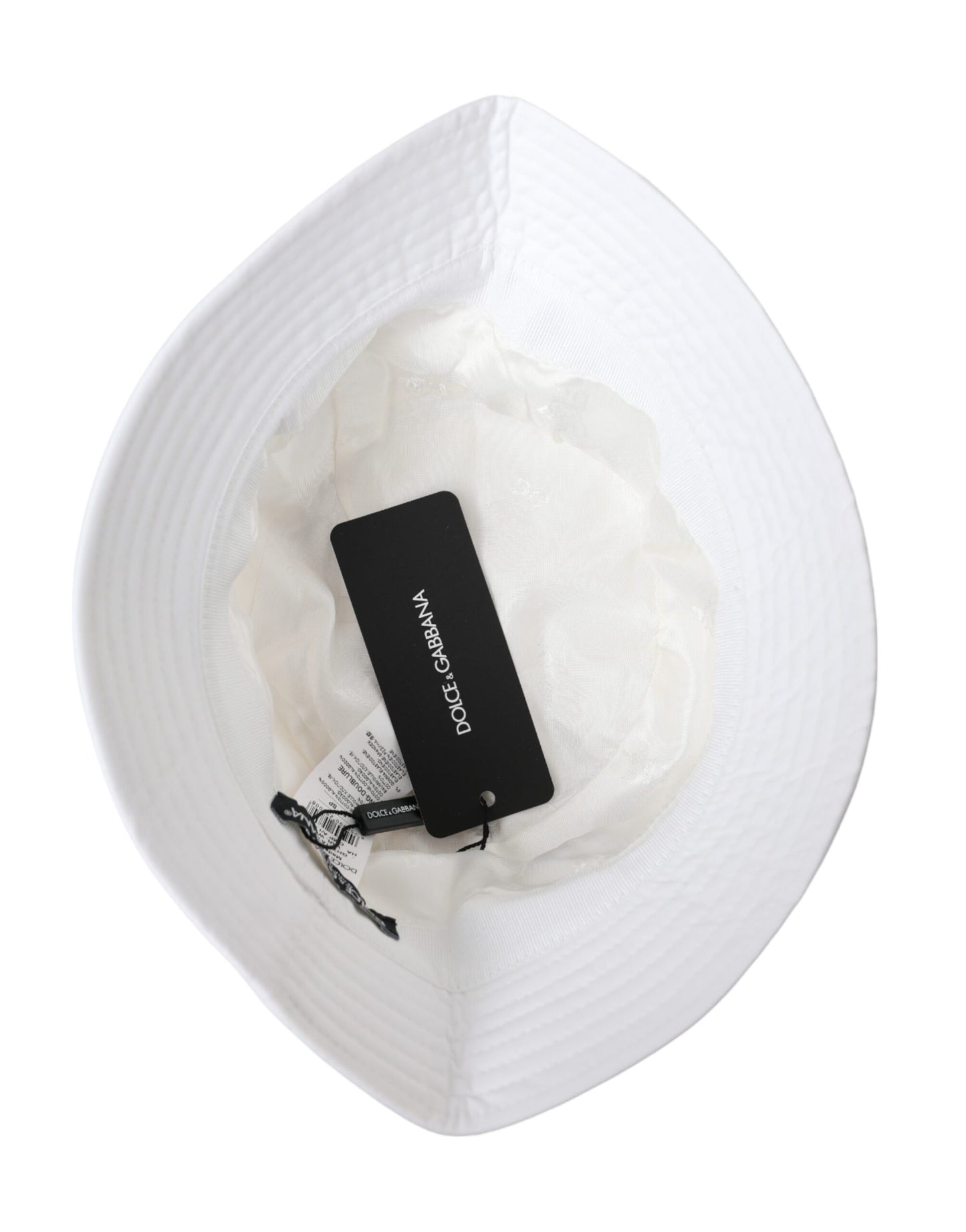 Dolce & Gabbana White Cotton Cap Bucket Capello Hat Men Dolce & Gabbana