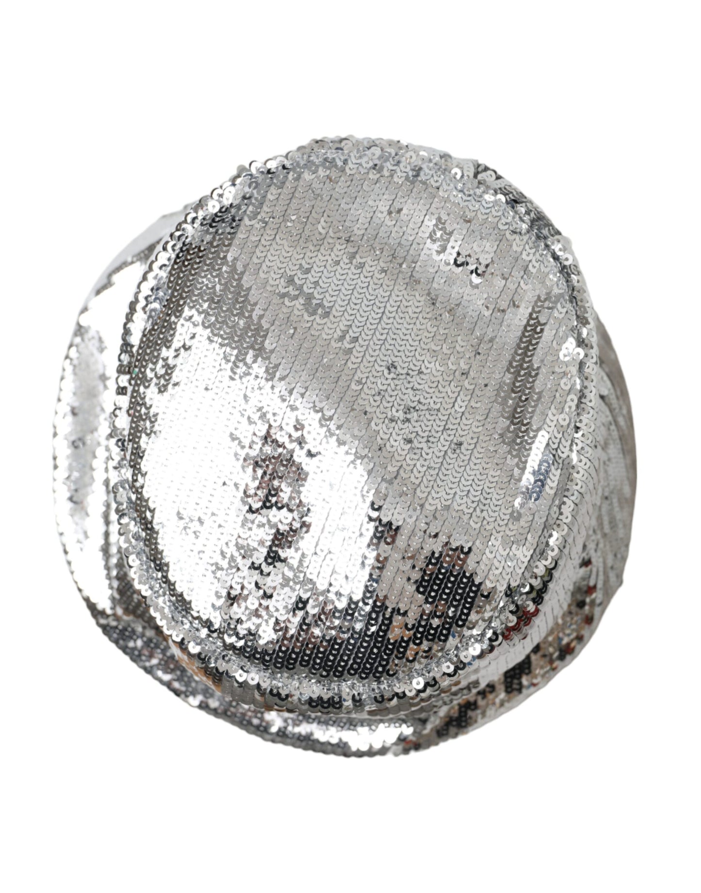 Dolce & Gabbana Silver Sequined Nylon Bucket Hat Men Dolce & Gabbana