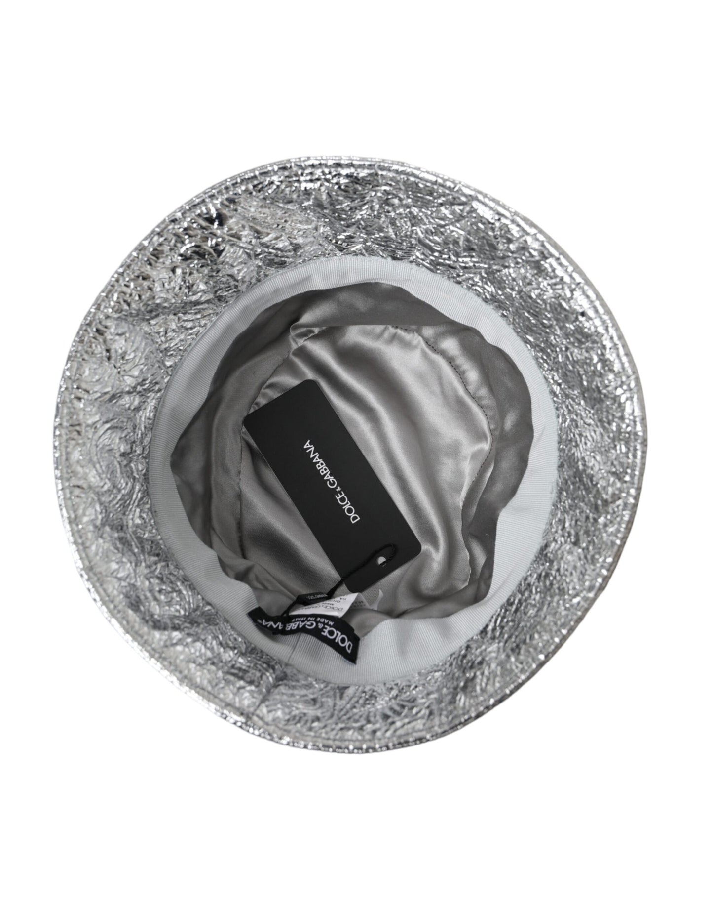 Dolce & Gabbana Metallic Silver Polyester Bucket Hat Men Dolce & Gabbana