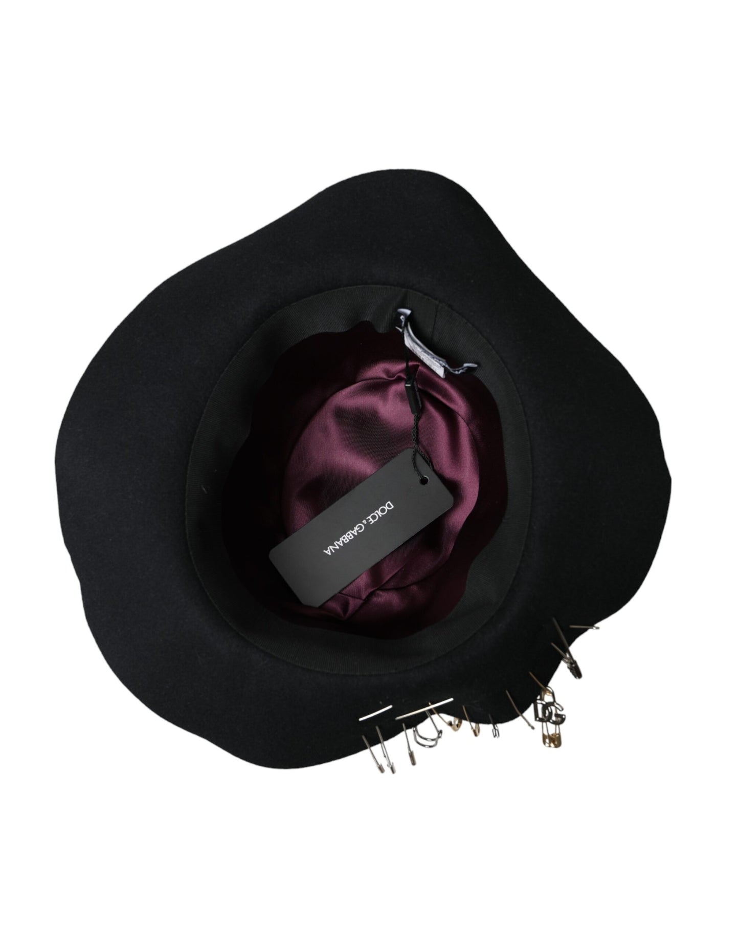 Dolce & Gabbana Black Embellished Fedora Wide Brim Hat Men Dolce & Gabbana