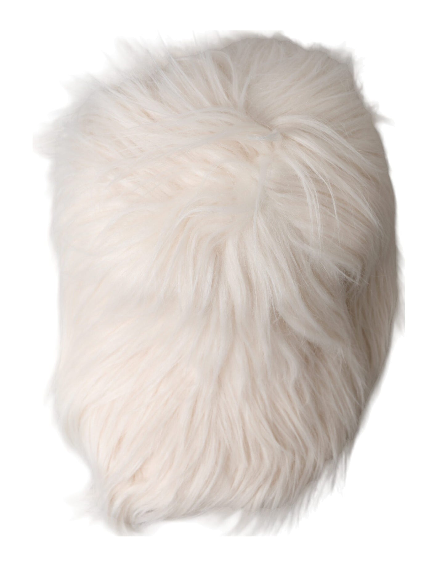 Dolce & Gabbana Off White Faux Fur Baseball Hat Men Dolce & Gabbana