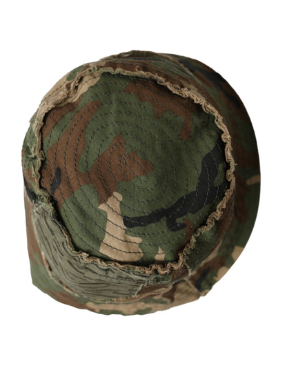 Dolce & Gabbana Green Camouflage Cotton Bucket Hat Men Dolce & Gabbana