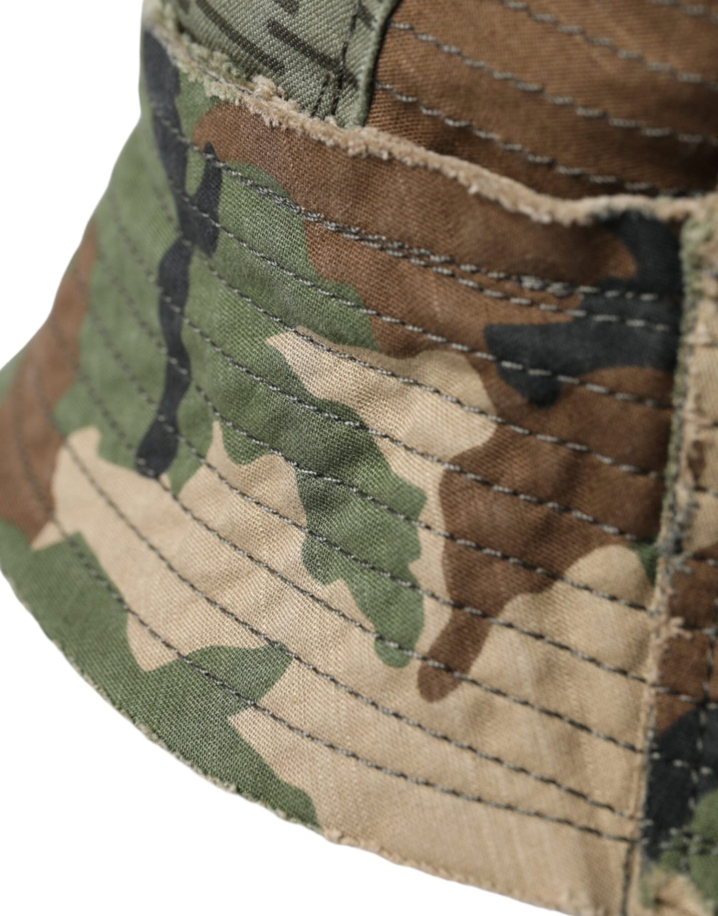 Dolce & Gabbana Green Camouflage Cotton Bucket Hat Men Dolce & Gabbana