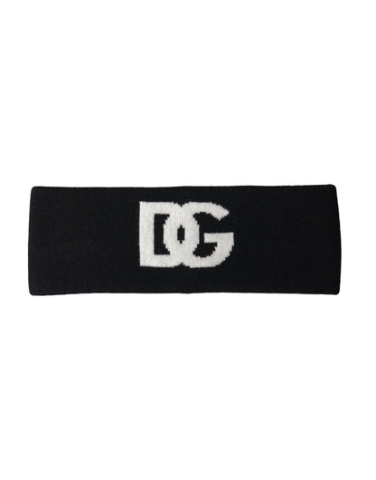 Dolce & Gabbana Black DG Cashmere Knitted Head Band Hat Men Dolce & Gabbana