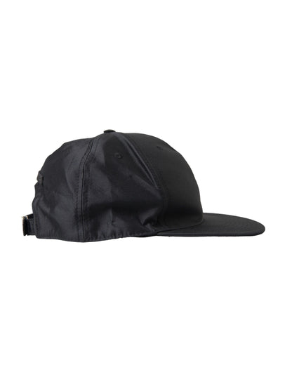 Dolce & Gabbana Black Silk Cotton Logo Baseball Hat Men Dolce & Gabbana