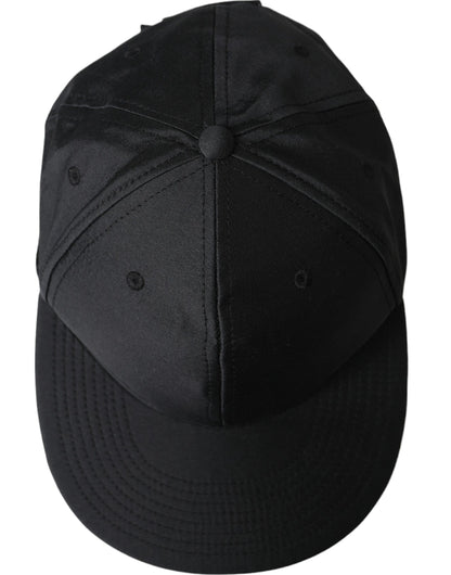 Dolce & Gabbana Black Silk Cotton Logo Baseball Hat Men Dolce & Gabbana