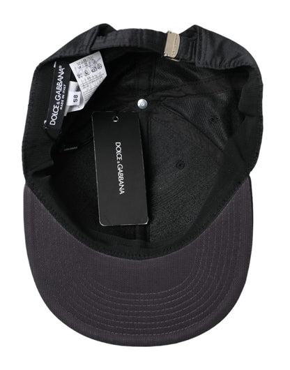 Dolce & Gabbana Black Silk Cotton Logo Baseball Hat Men Dolce & Gabbana