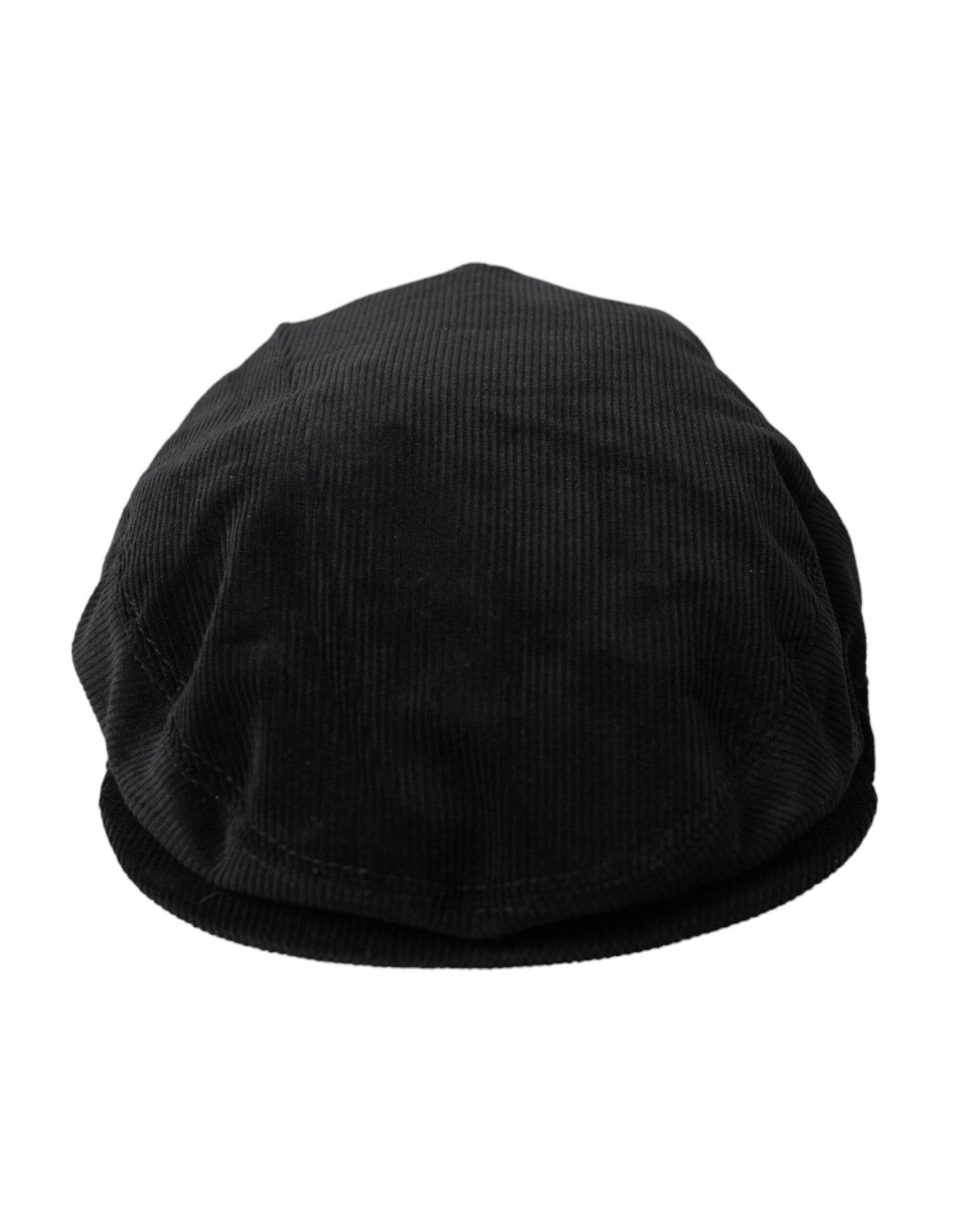 Dolce & Gabbana Black Corduroy Crown Newsboy Hat Men Dolce & Gabbana