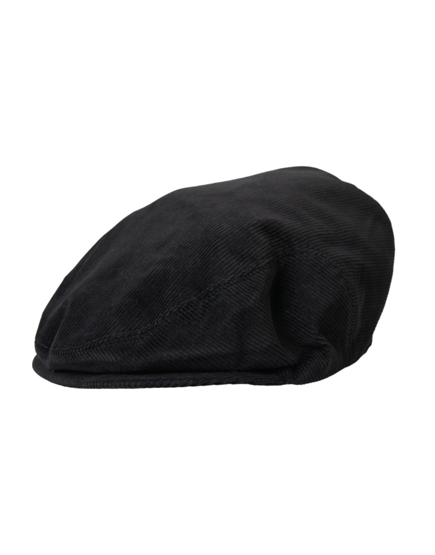 Dolce & Gabbana Black Corduroy Crown Newsboy Hat Men Dolce & Gabbana