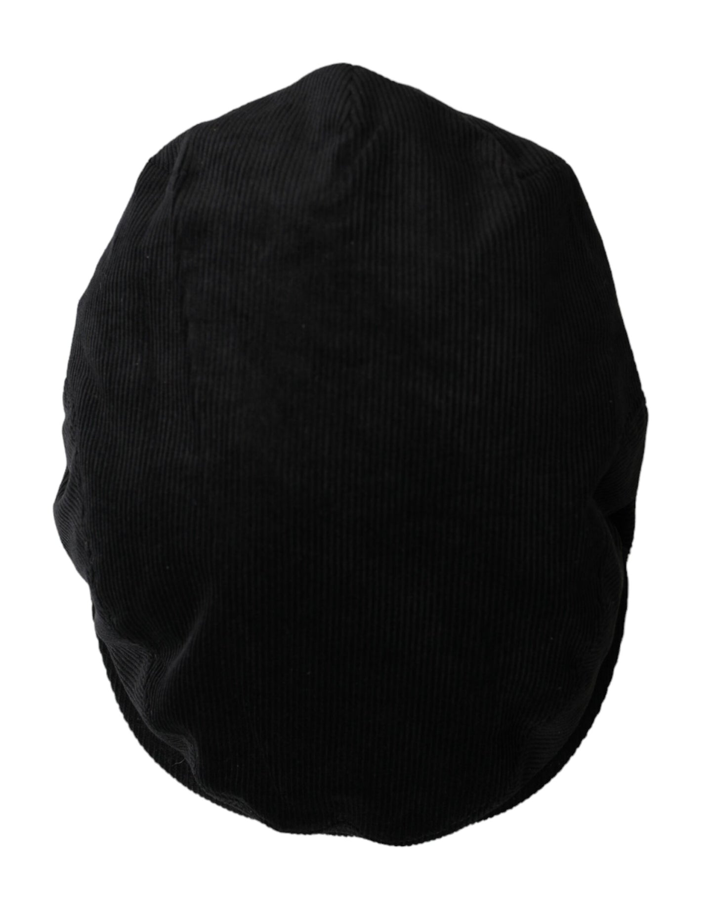 Dolce & Gabbana Black Corduroy Crown Newsboy Hat Men Dolce & Gabbana