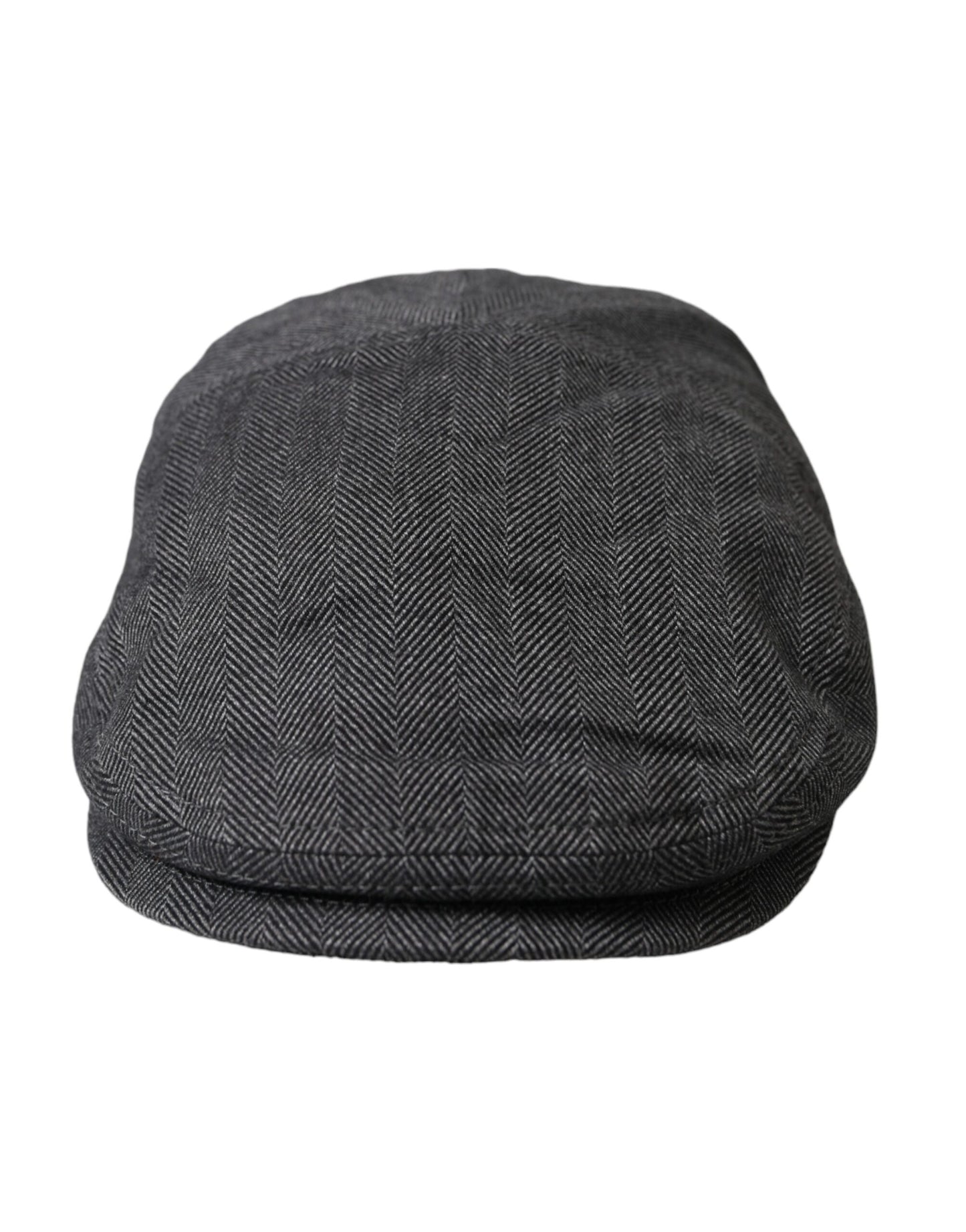 Dolce & Gabbana Gray Herringbone Crown Newsboy Hat Men Dolce & Gabbana