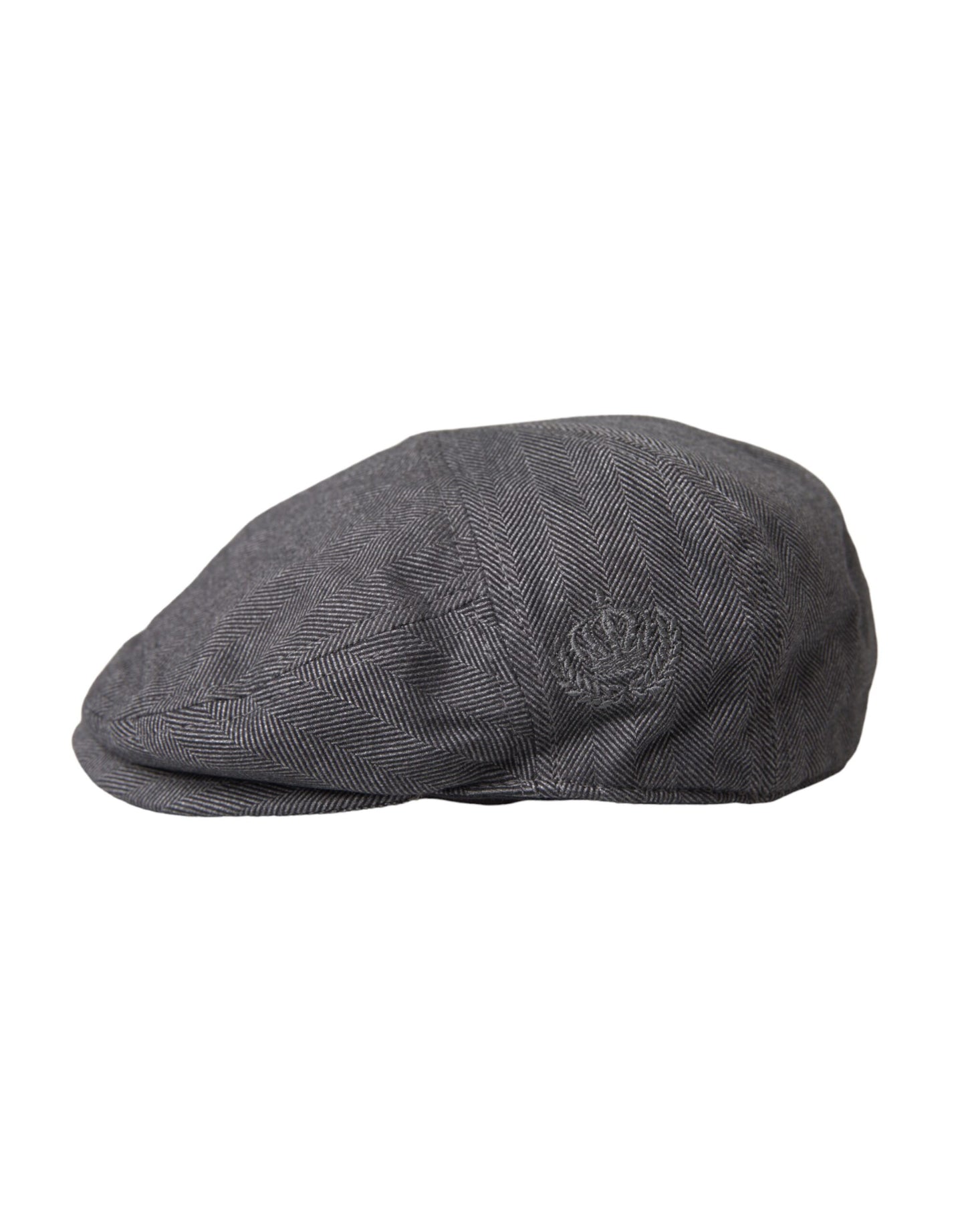 Dolce & Gabbana Gray Herringbone Crown Newsboy Hat Men Dolce & Gabbana