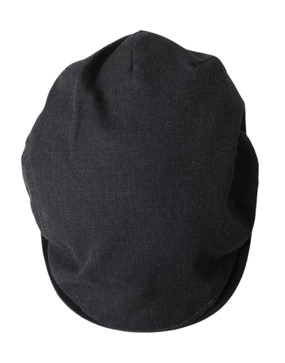 Dolce & Gabbana Gray Cotton Cloth Newsboy Hat Men Dolce & Gabbana