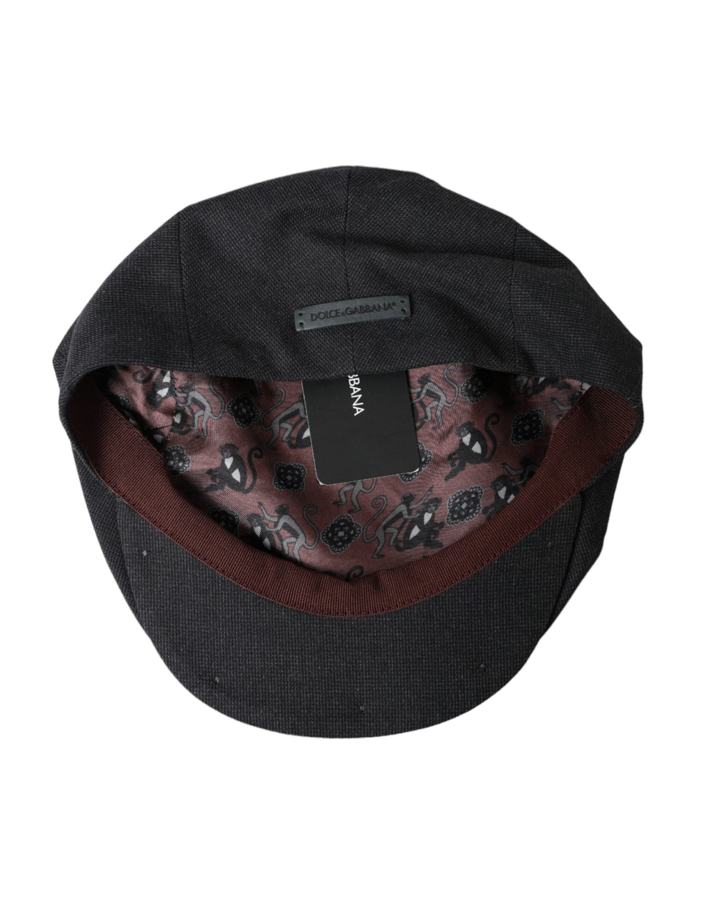 Dolce & Gabbana Gray Cotton Cloth Newsboy Hat Men Dolce & Gabbana