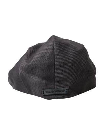 Dolce & Gabbana Gray Cotton Cloth Newsboy Hat Men Dolce & Gabbana