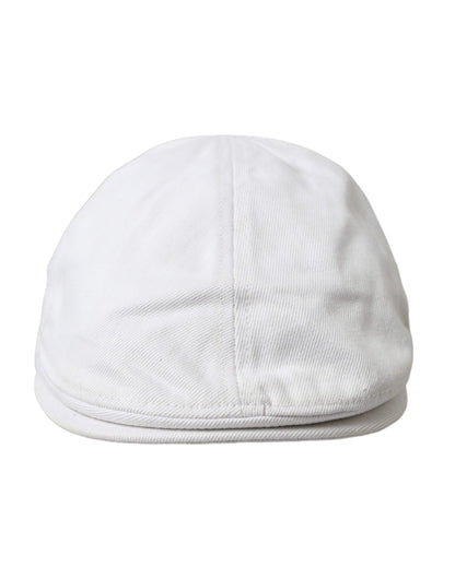 Dolce & Gabbana White Cotton Cloth Newsboy Hat Men Dolce & Gabbana