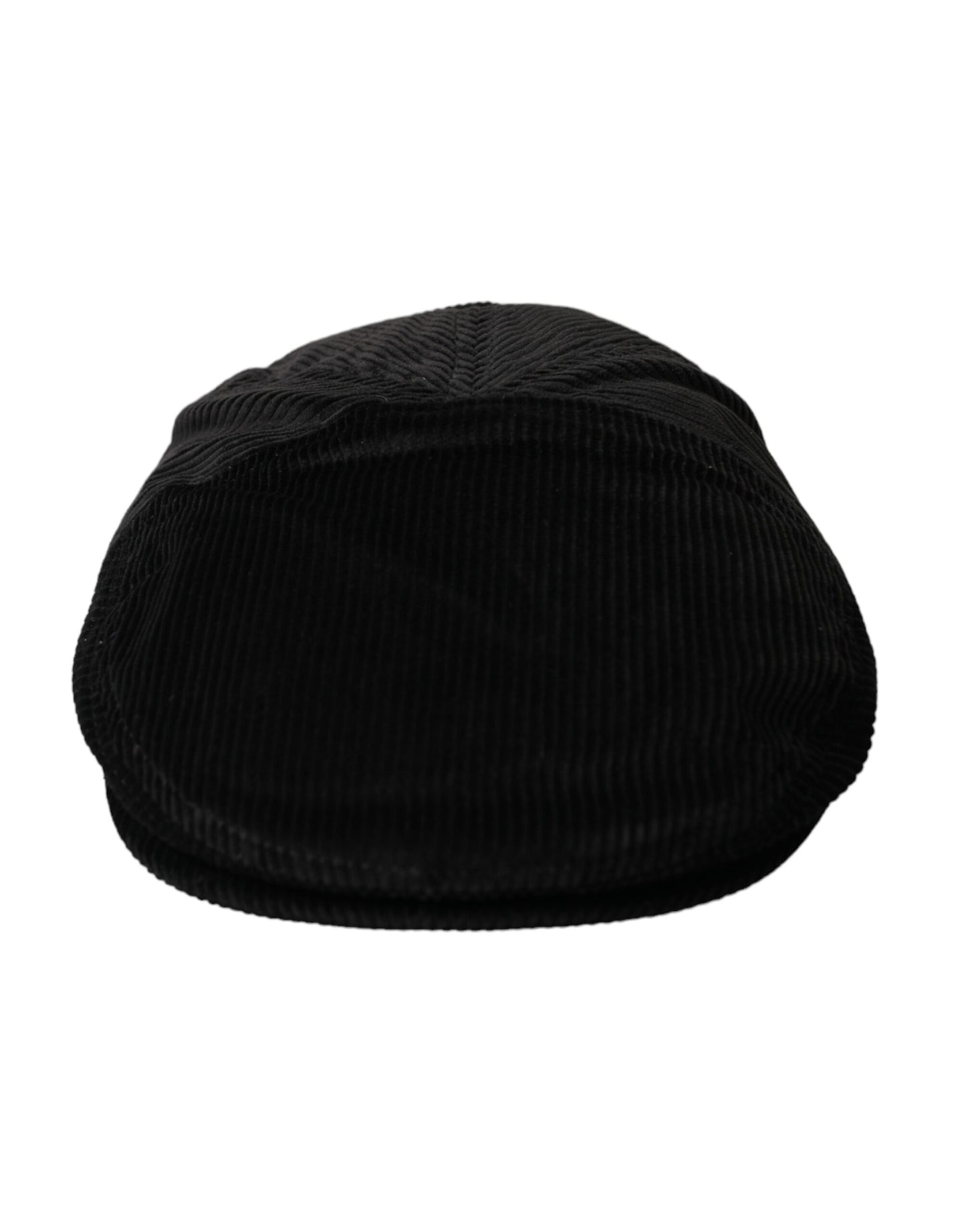 Dolce & Gabbana Black Corduroy Crown Newsboy Hat Men Dolce & Gabbana