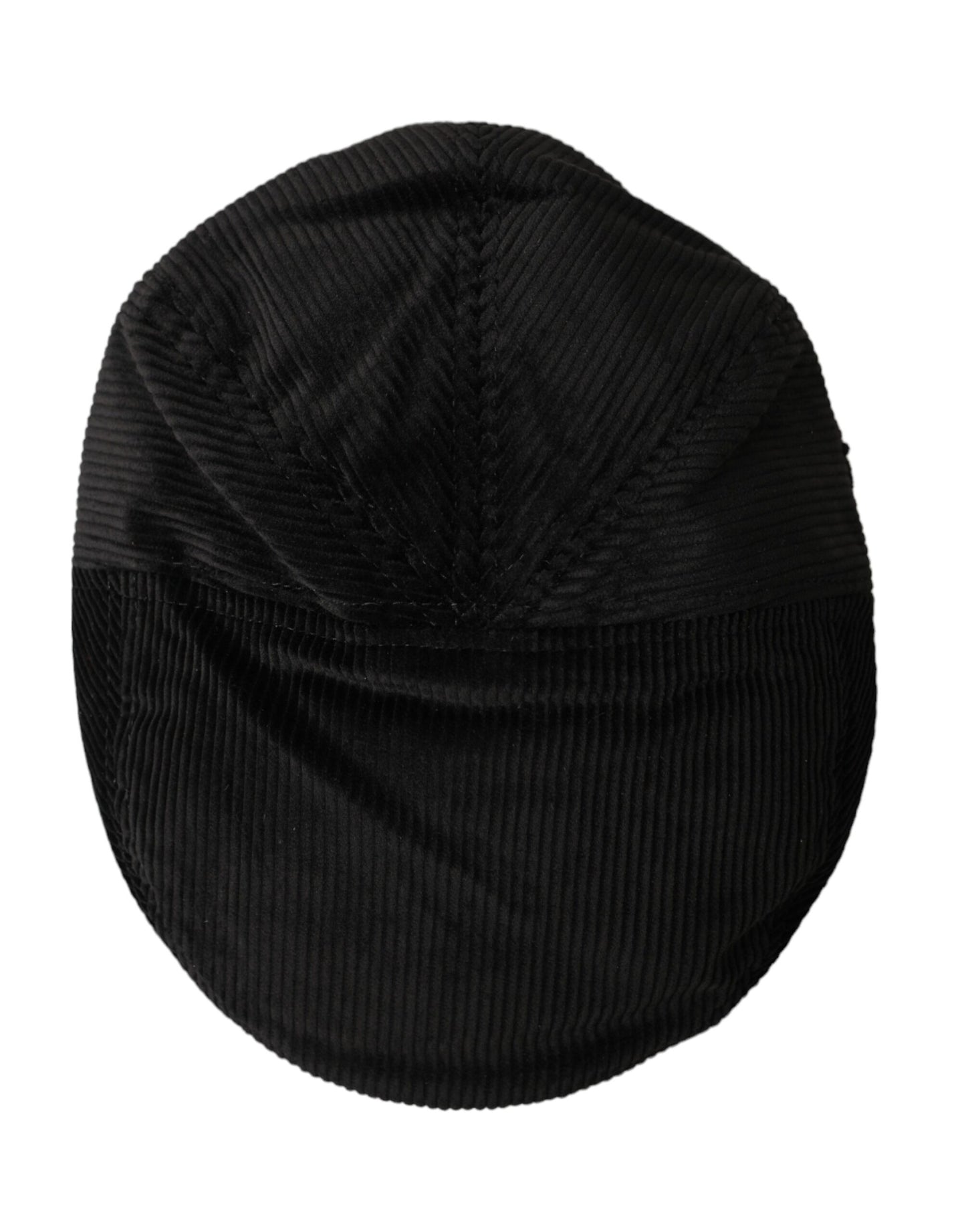 Dolce & Gabbana Black Corduroy Crown Newsboy Hat Men Dolce & Gabbana