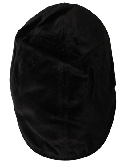 Dolce & Gabbana Black Crown Cotton Newsboy Hat Men Dolce & Gabbana