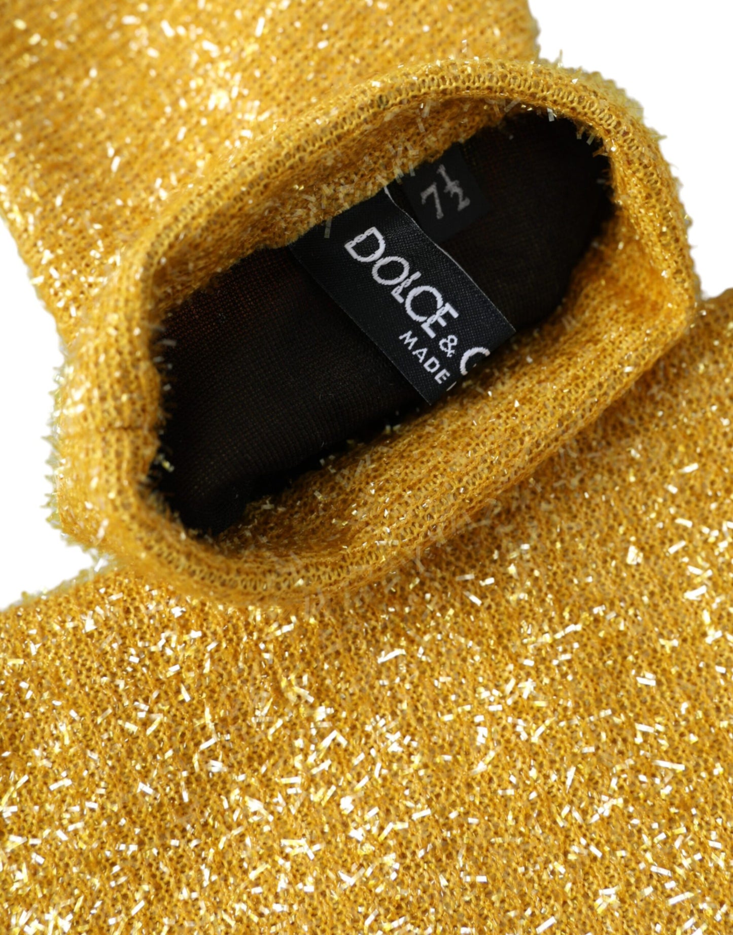 Dolce & Gabbana Gold Lurex Fantasia Mid Arm Length Gloves Dolce & Gabbana