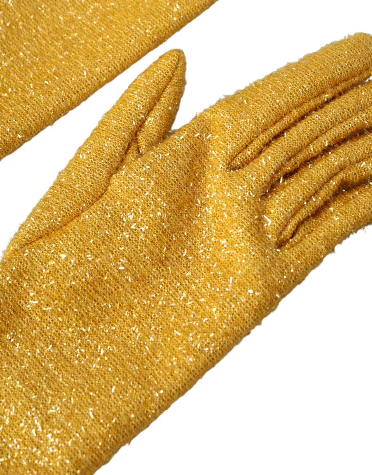 Dolce & Gabbana Gold Lurex Fantasia Mid Arm Length Gloves Dolce & Gabbana