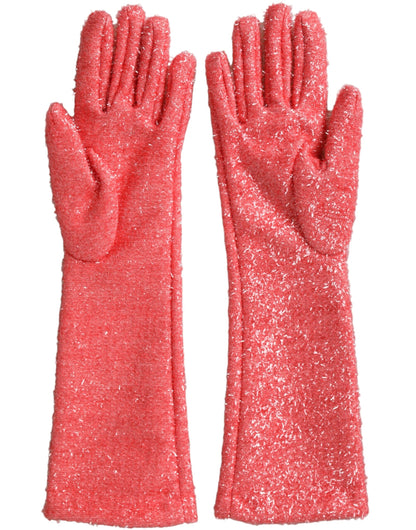 Dolce & Gabbana Pink Lurex Fantasia Mid Arm Length Gloves Dolce & Gabbana