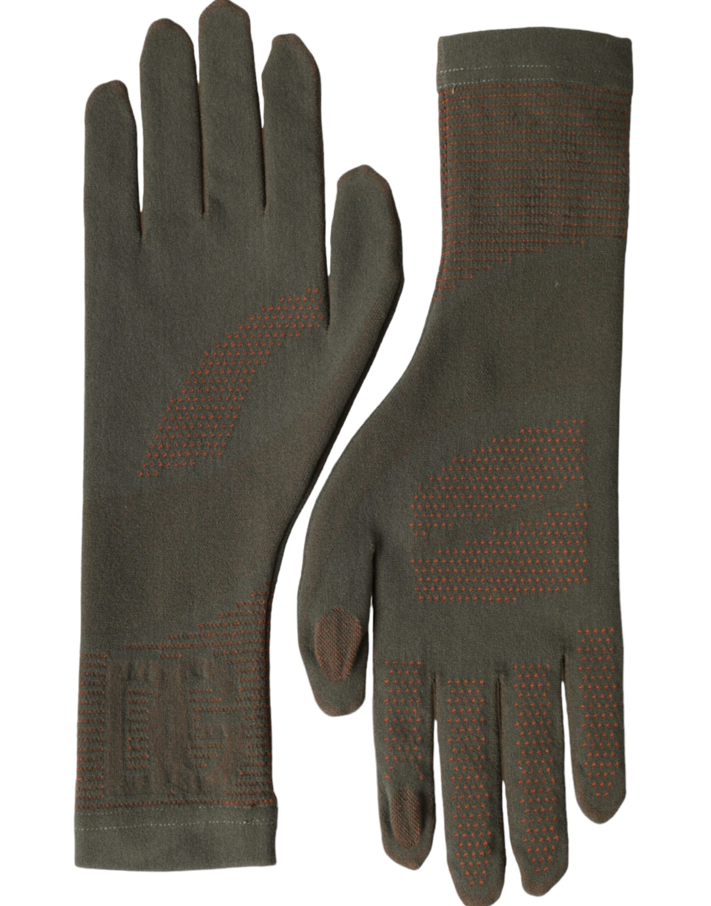 Dolce & Gabbana Brown Cotton Stretch Wrist Length Gloves Dolce & Gabbana