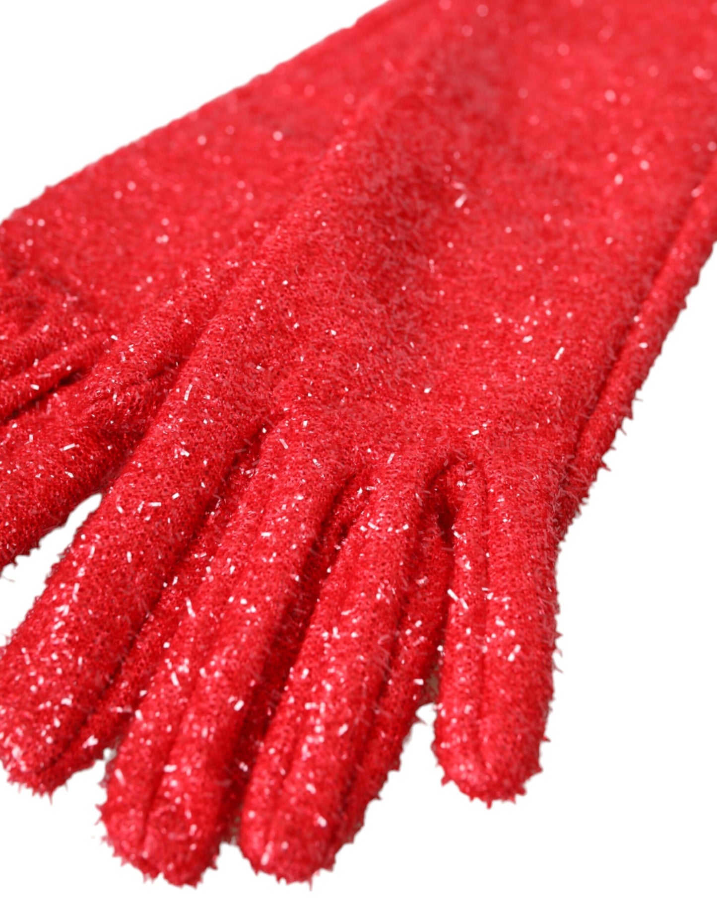 Dolce & Gabbana Red Lurex Fantasia Mid Arm Length Gloves Dolce & Gabbana