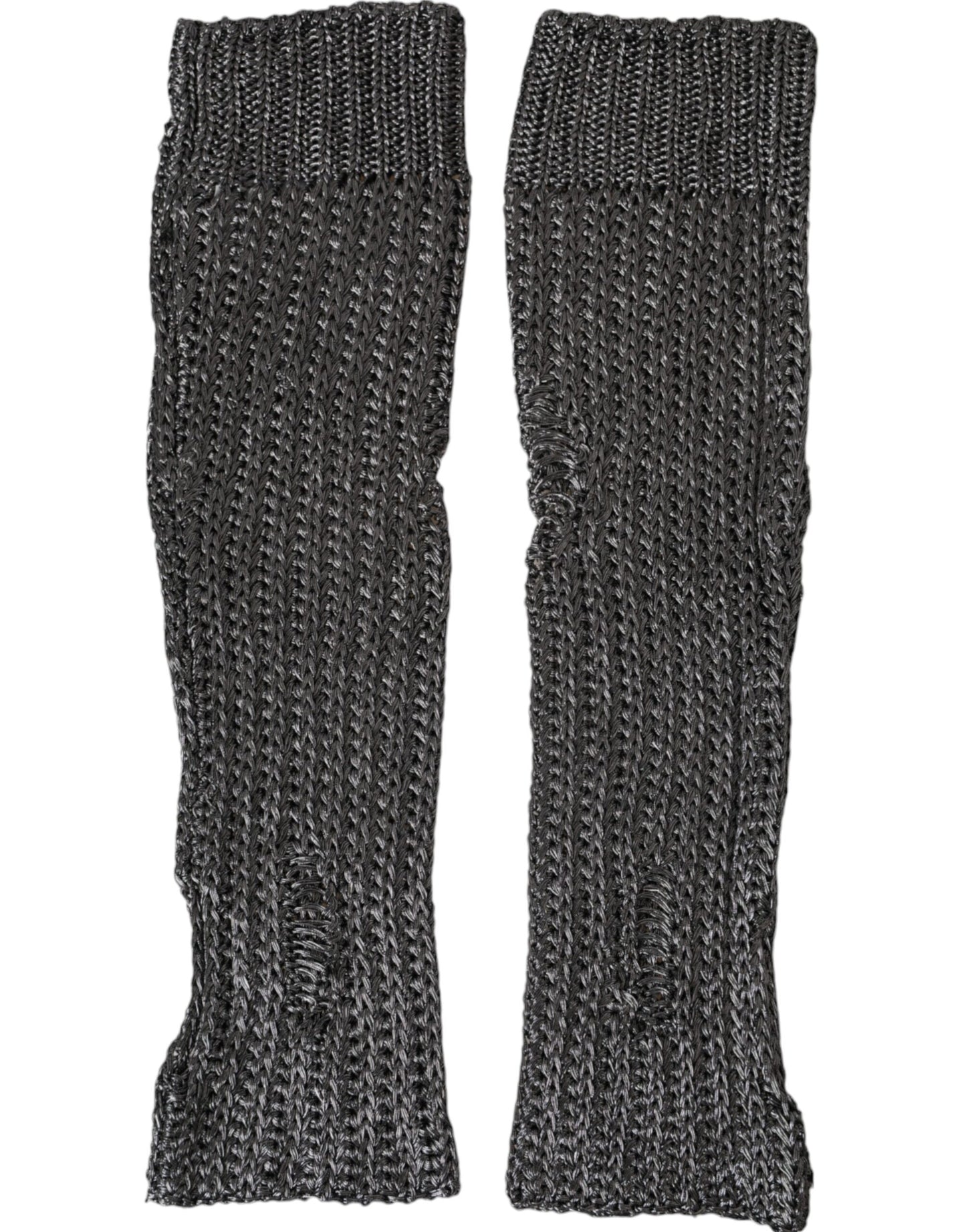 Dolce & Gabbana Gray Viscose Knitted Finger Less Gloves Dolce & Gabbana