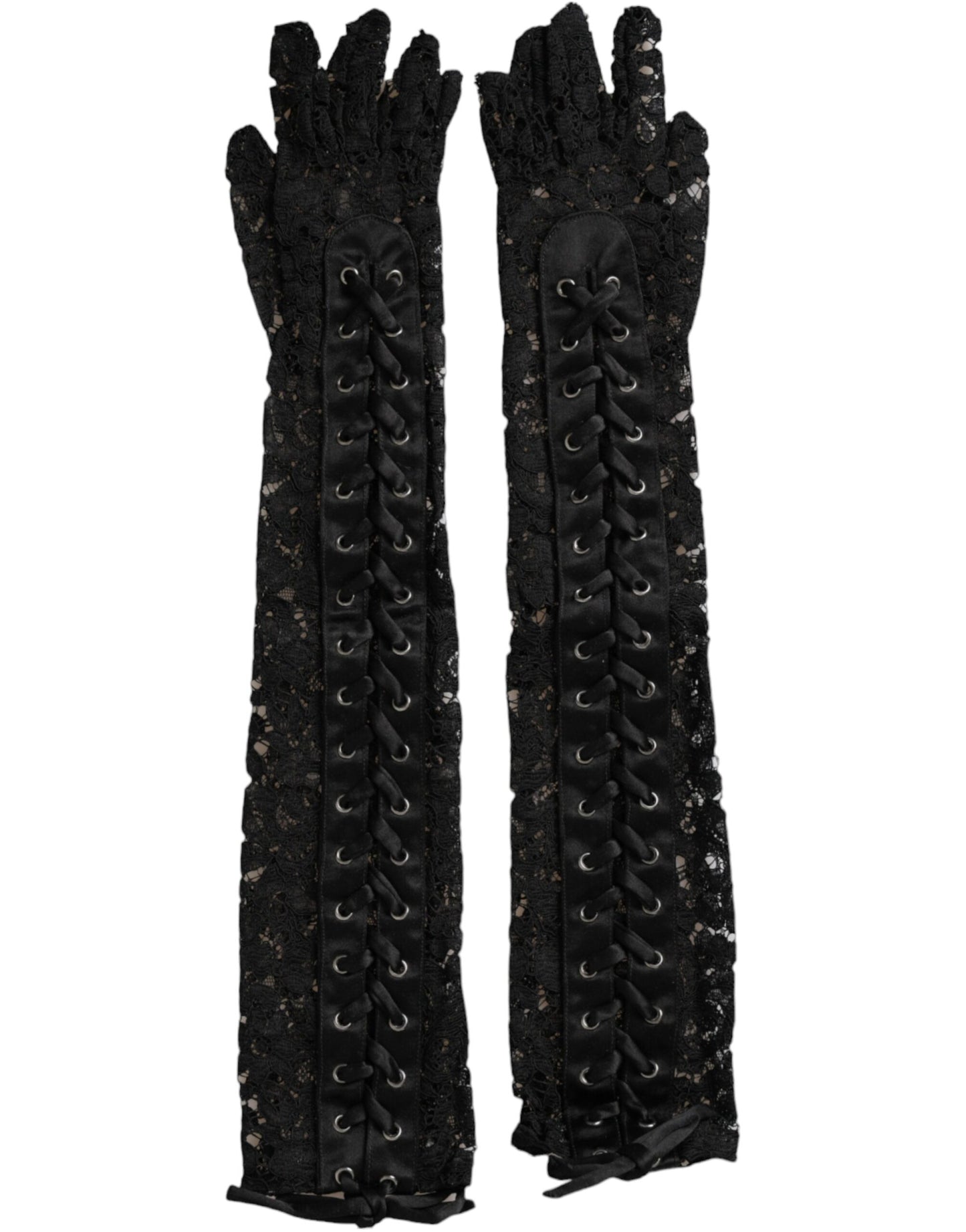 Dolce & Gabbana Black Taormina Lace Elbow Length Gloves Dolce & Gabbana