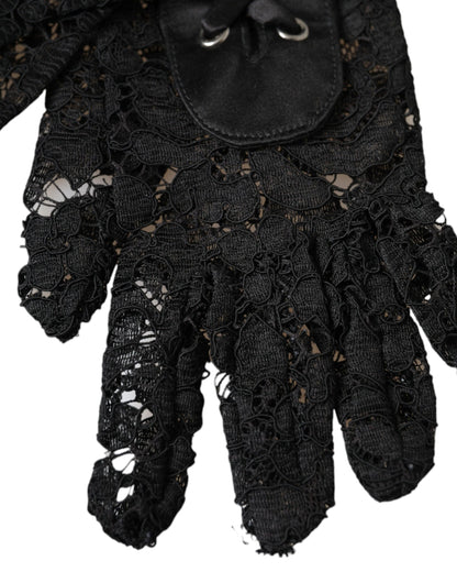 Dolce & Gabbana Black Taormina Lace Elbow Length Gloves Dolce & Gabbana