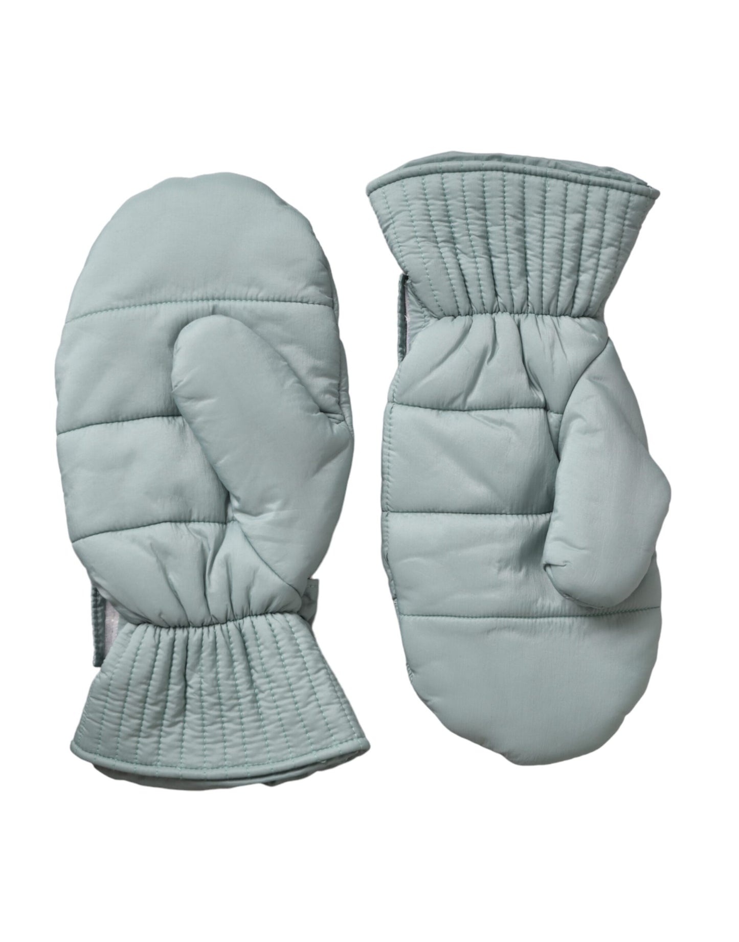 Dolce & Gabbana Green Quilted Nylon Wrist Length Mitten Gloves Dolce & Gabbana