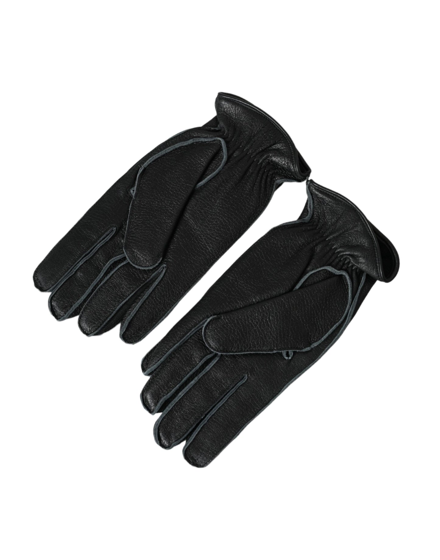 Dolce & Gabbana Black Deer Leather Wrist Length Gloves Dolce & Gabbana