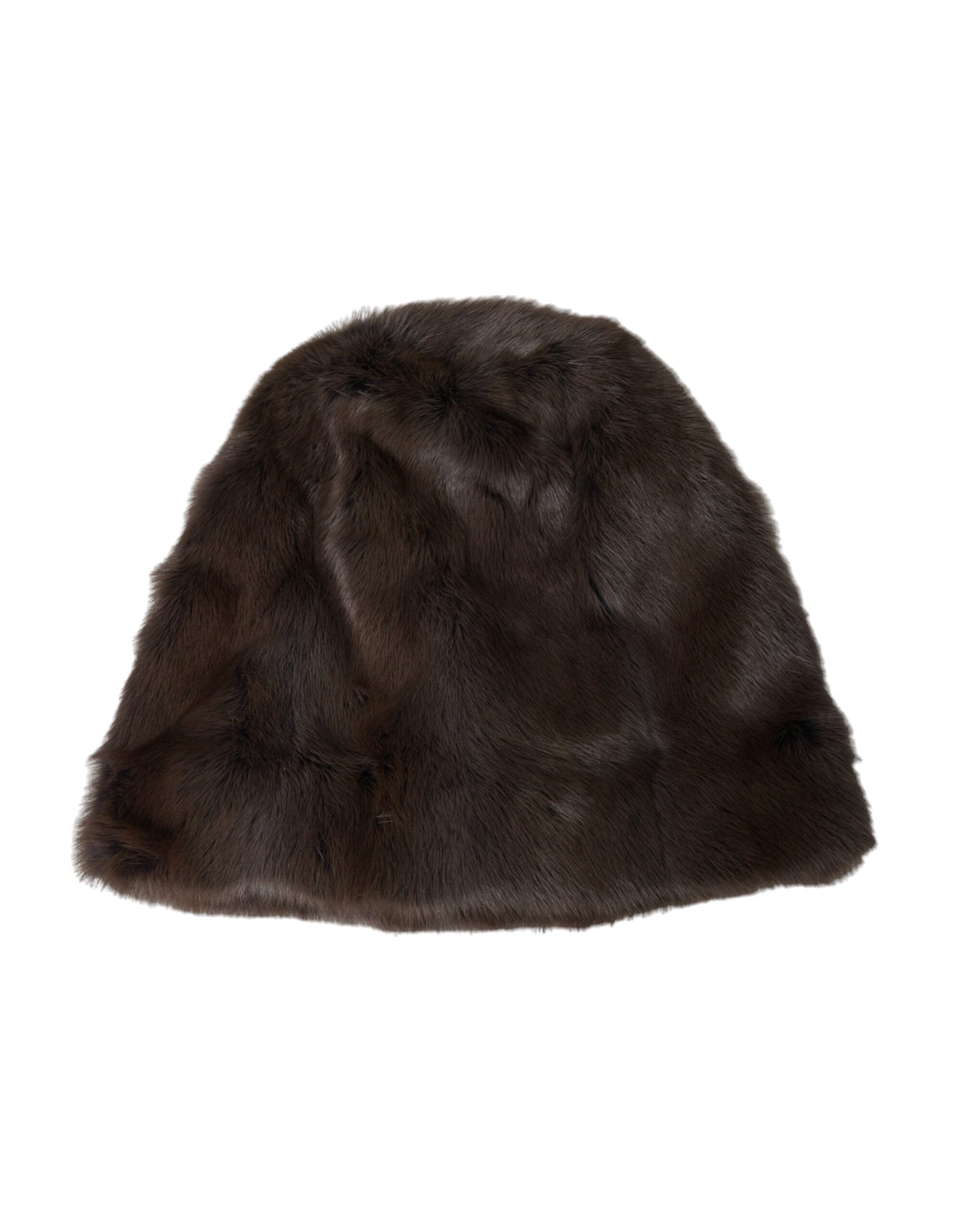 Dolce & Gabbana Brown Weasel Fur Womens Cashmere Hat Beanie Dolce & Gabbana