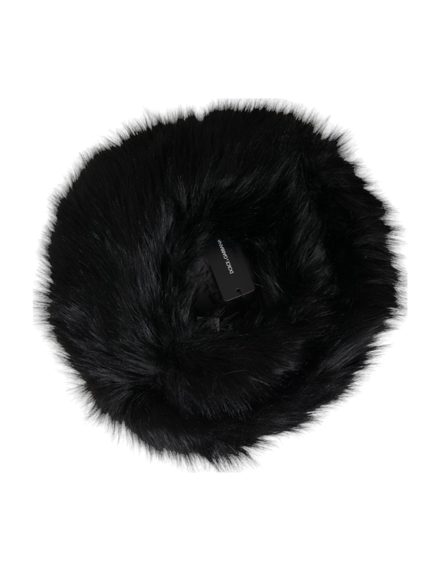 Dolce & Gabbana Black Faux Fur Womens Bucket Hat Dolce & Gabbana