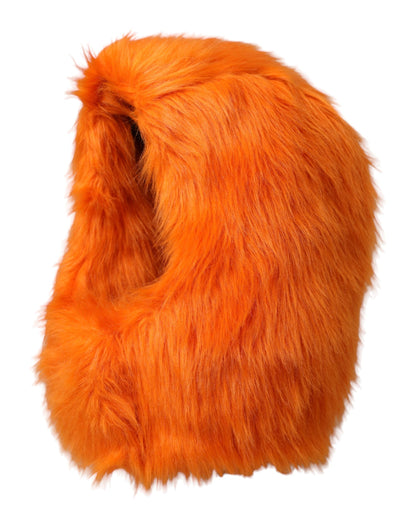 Dolce & Gabbana Orange Faux Fur Whole Head Wrap Hat Dolce & Gabbana