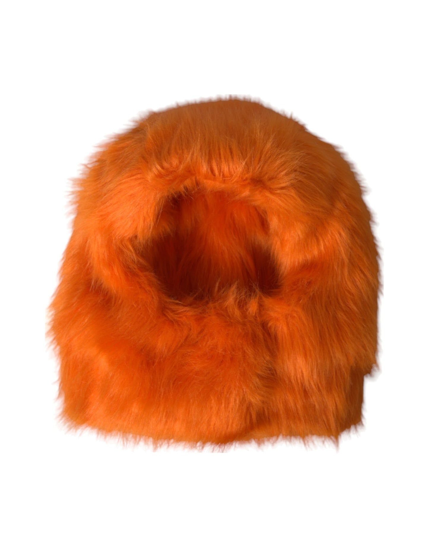 Dolce & Gabbana Orange Faux Fur Whole Head Wrap Hat Dolce & Gabbana