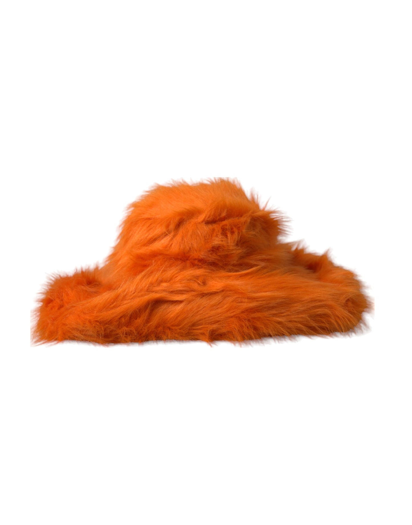 Dolce & Gabbana Orange Faux Fur Polyester Fedora Hat Dolce & Gabbana