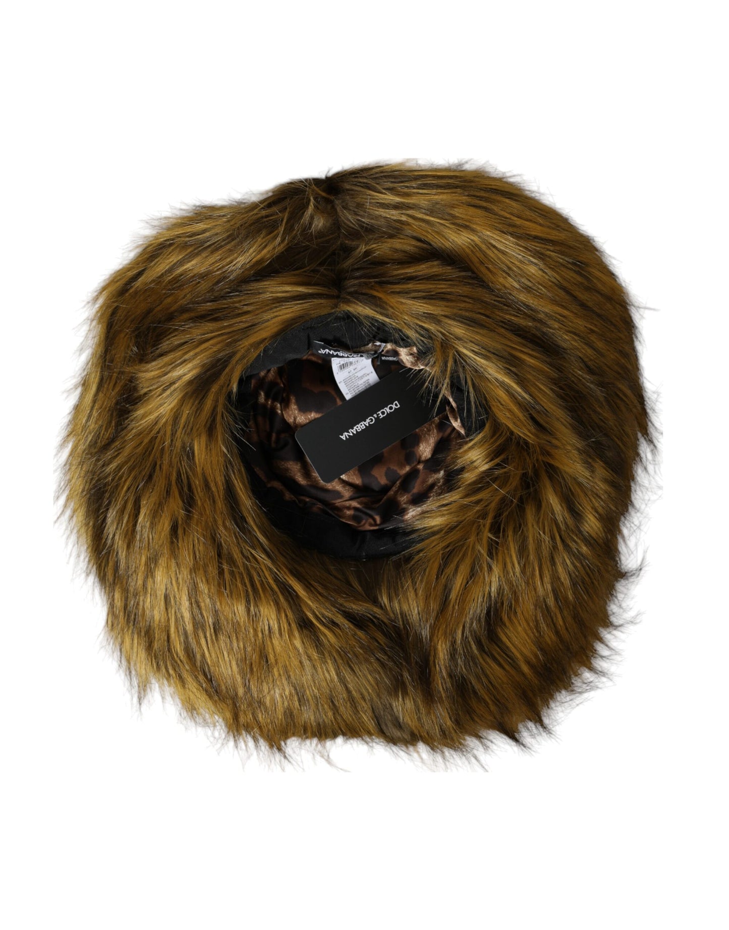 Dolce & Gabbana Brown Modacrylic Faux Fur Bucket Hat Dolce & Gabbana