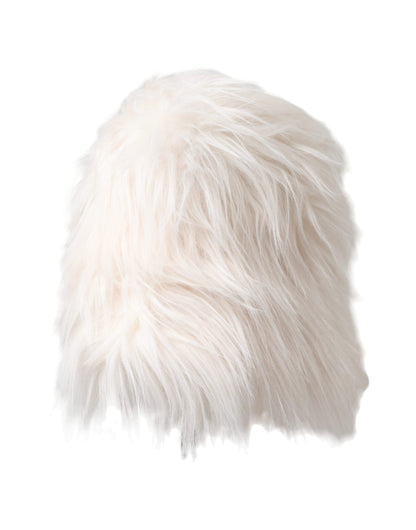 Dolce & Gabbana White Acrylic Fur Womens Bucket Hat Dolce & Gabbana