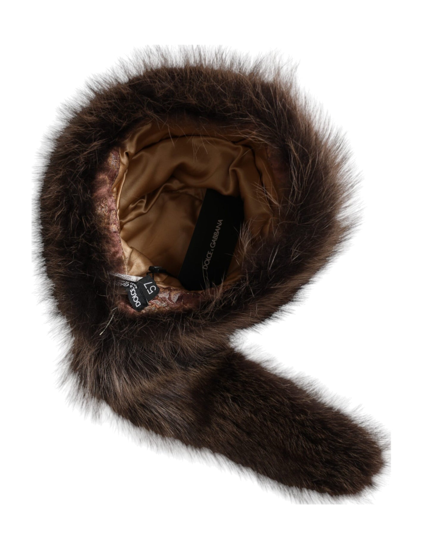 Dolce & Gabbana Women Brown Raccoon Fur Bucket Hat Dolce & Gabbana