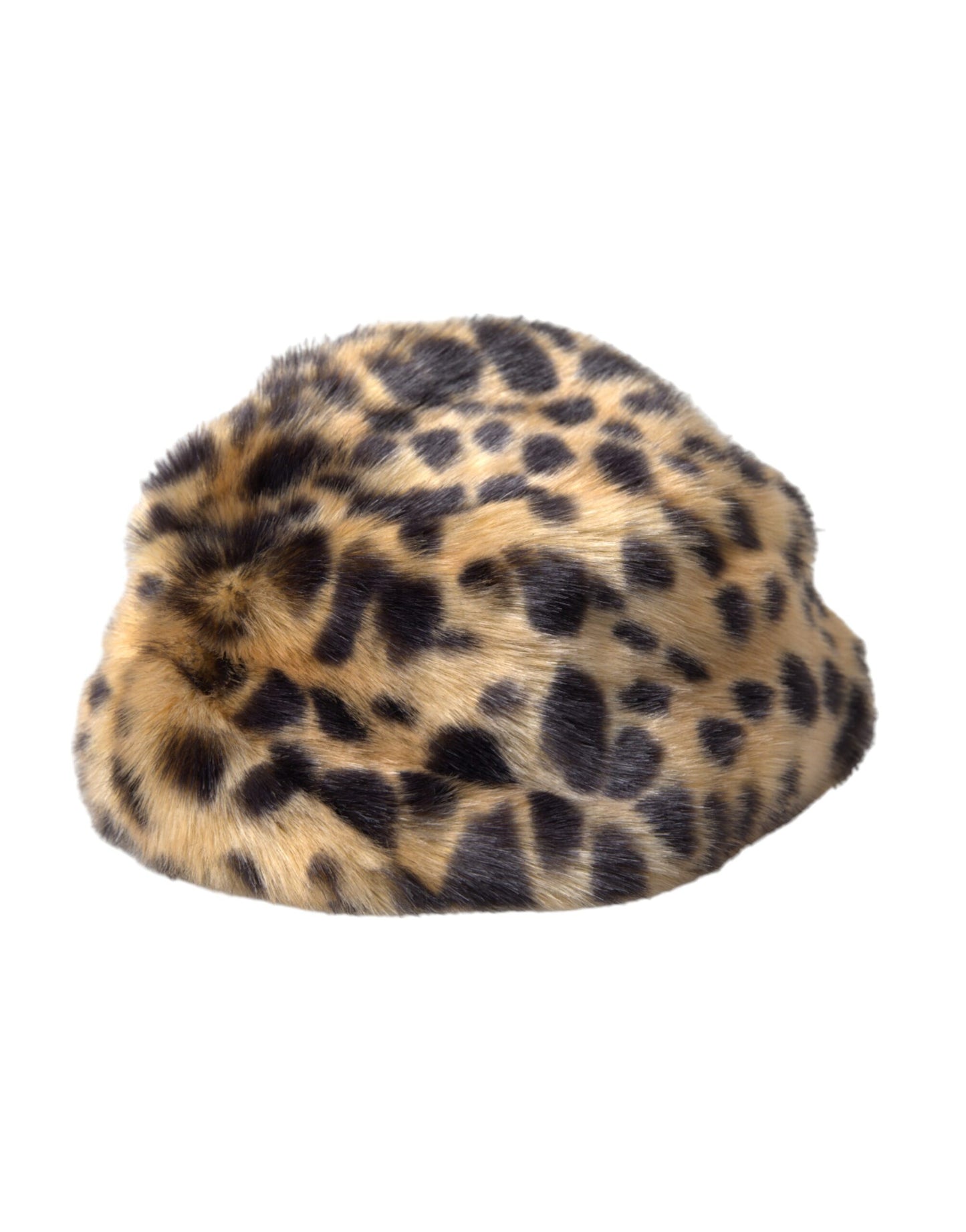 Dolce & Gabbana Brown Leopard Fur Women Bucket Hat Dolce & Gabbana