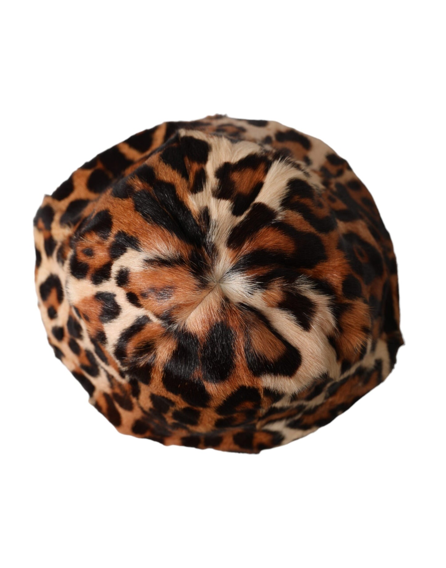 Dolce & Gabbana Brown Leopard Fur Women Bucket Hat Dolce & Gabbana