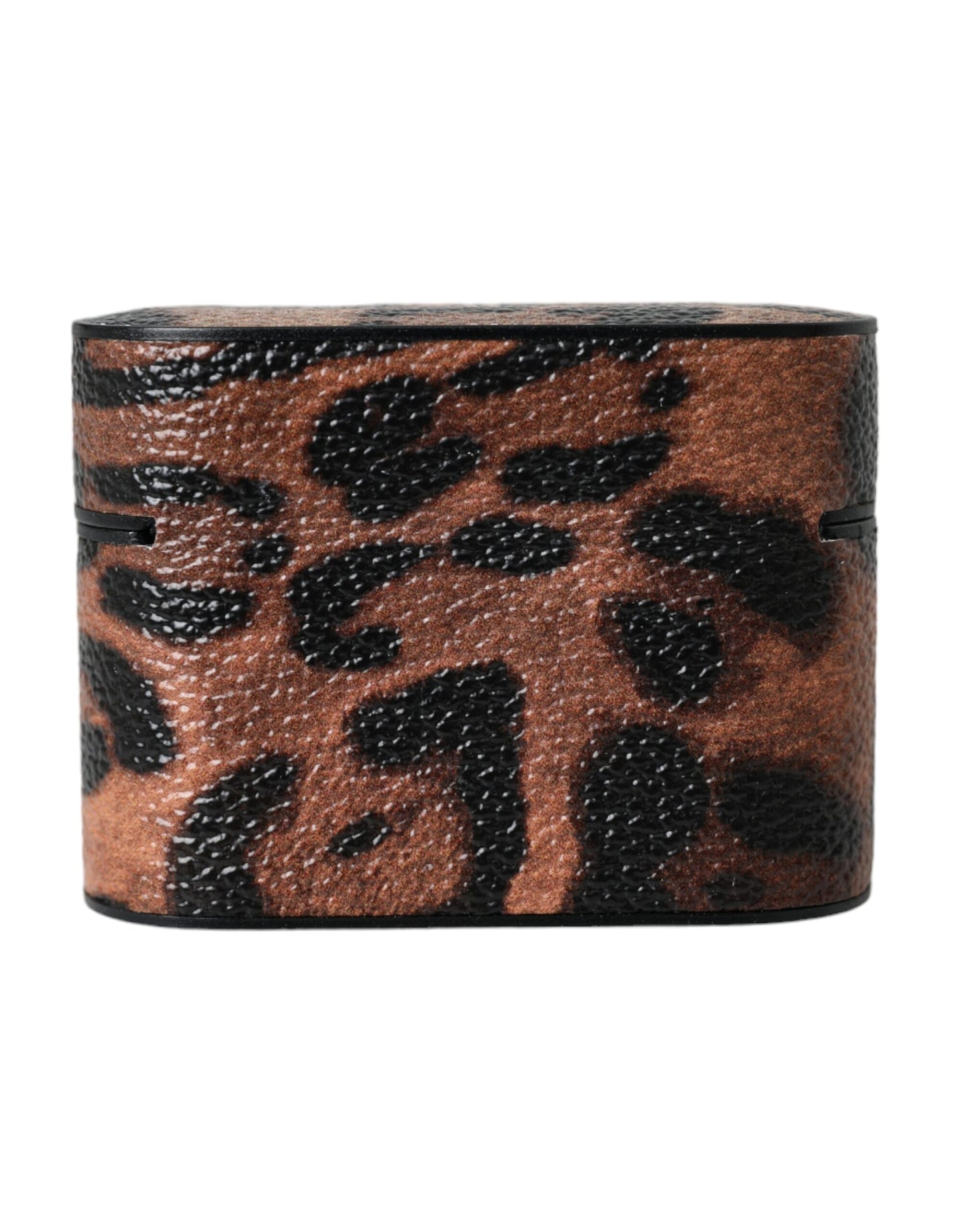 Dolce & Gabbana Brown Leopard Calf Leather Logo Plaque Airpods Case Dolce & Gabbana